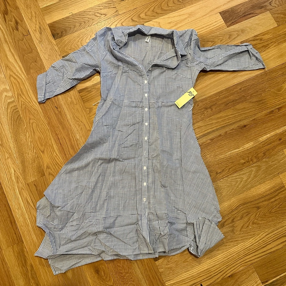 PerSeption Concept Navy Striped Long Sleeve Dress